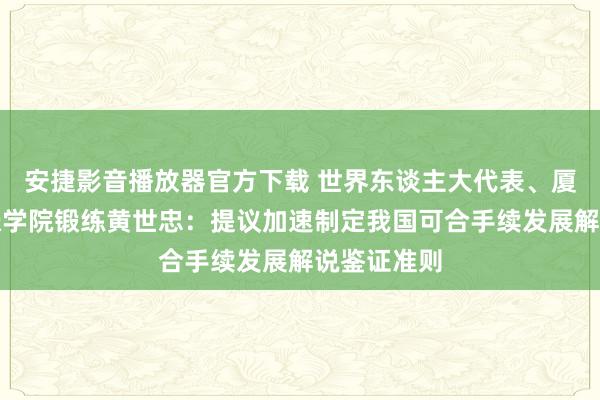 安捷影音播放器官方下载 世界东谈主大代表、厦门国度管帐学院锻练黄世忠：提议加速制定我国可合手续发展解说鉴证准则